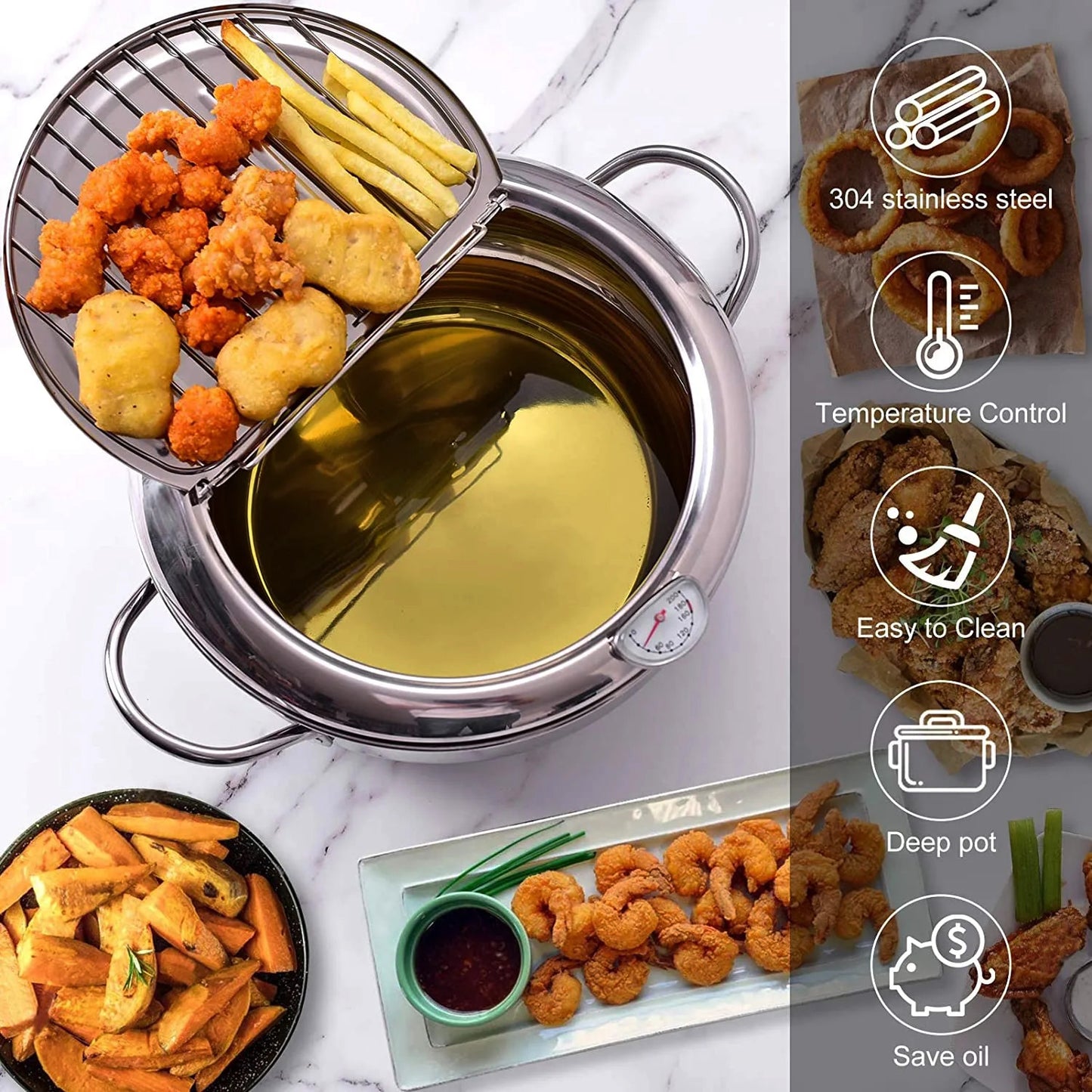 LMETJMA Japanese Deep Frying Pot