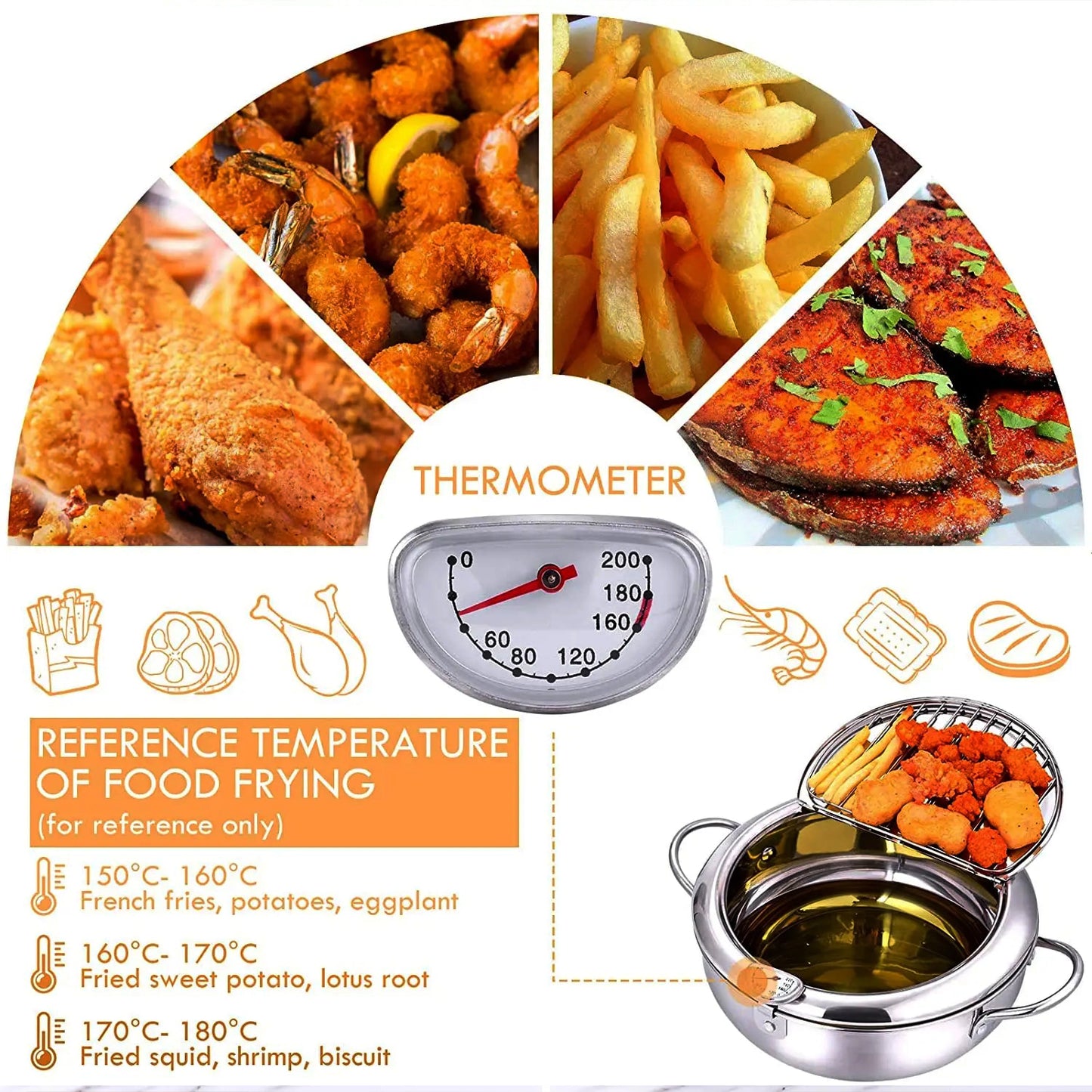 LMETJMA Japanese Deep Frying Pot