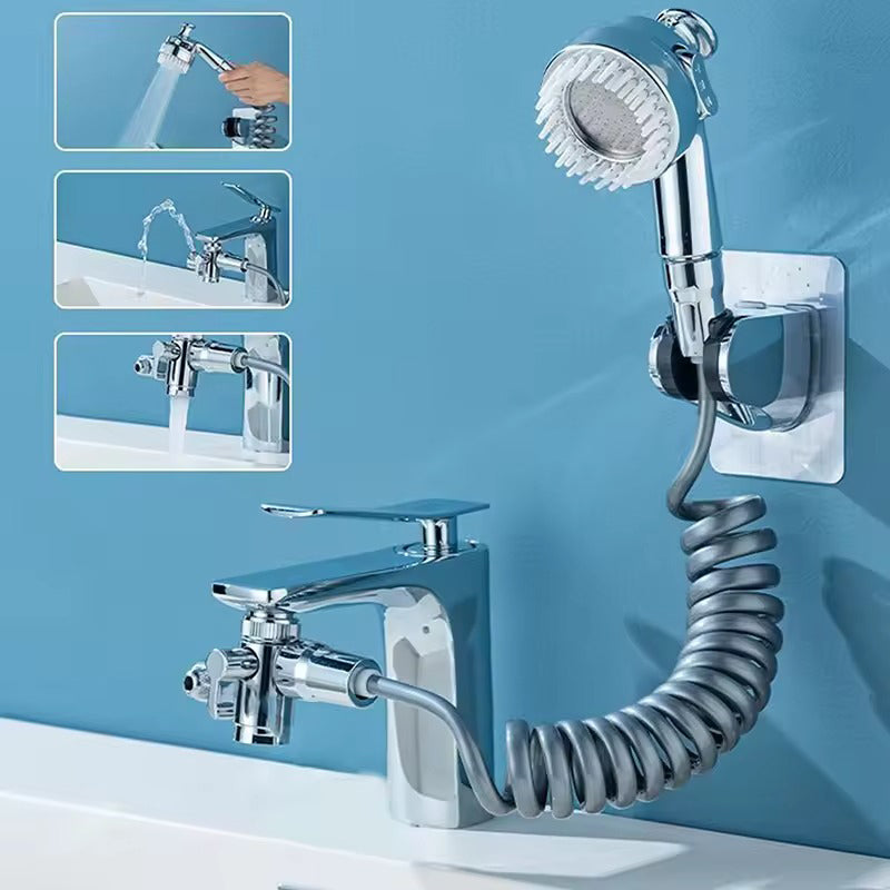 3-in-1 Multifunction Rotating Faucet with Shower Head - Universal Bathroom Attachment