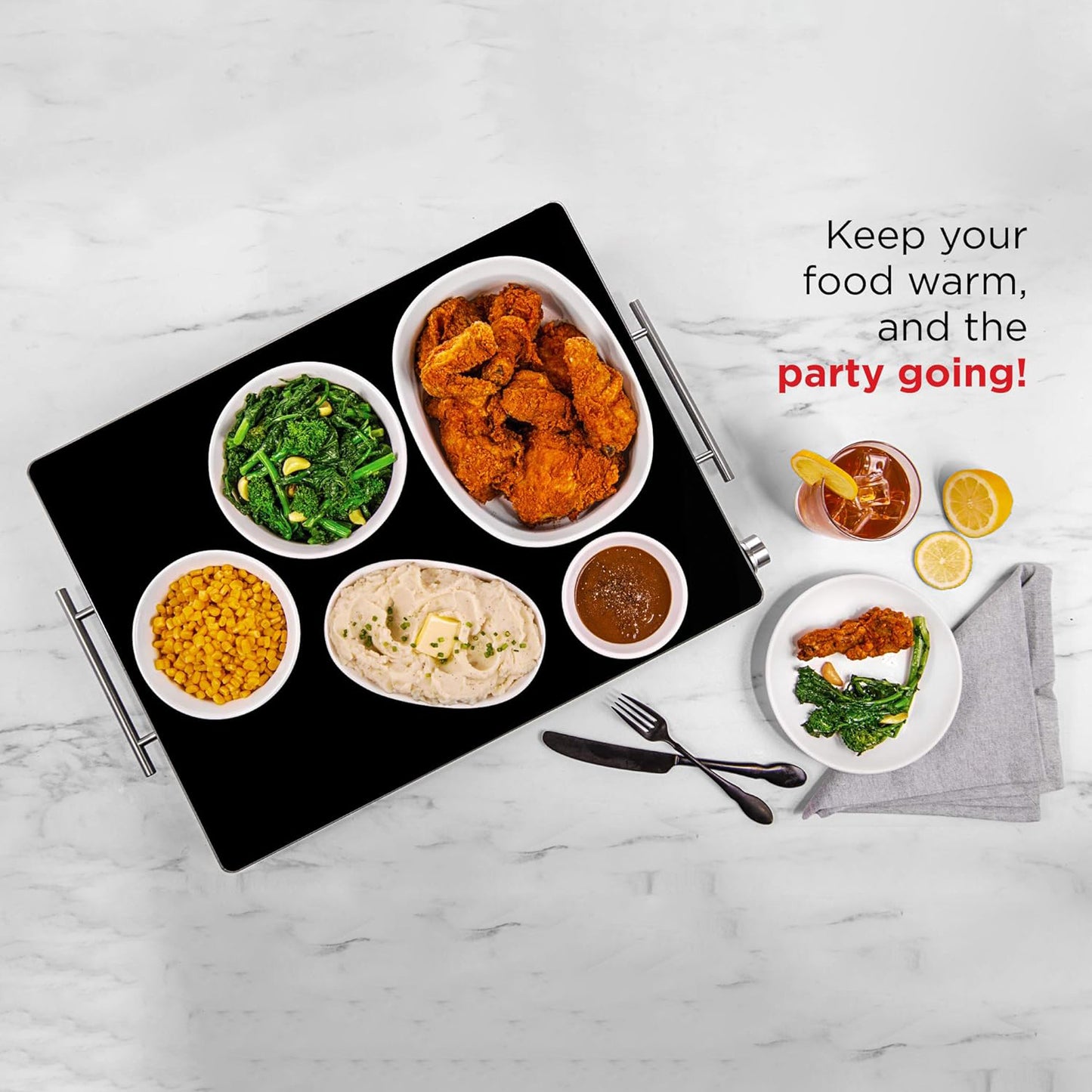 Chefman Electric Warming Tray with Temperature Control