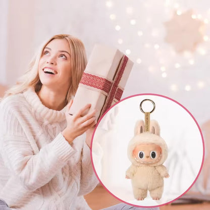 Labubu Doll Box Cute Vinyl Toy – Keychain Toy with Plush Clothes